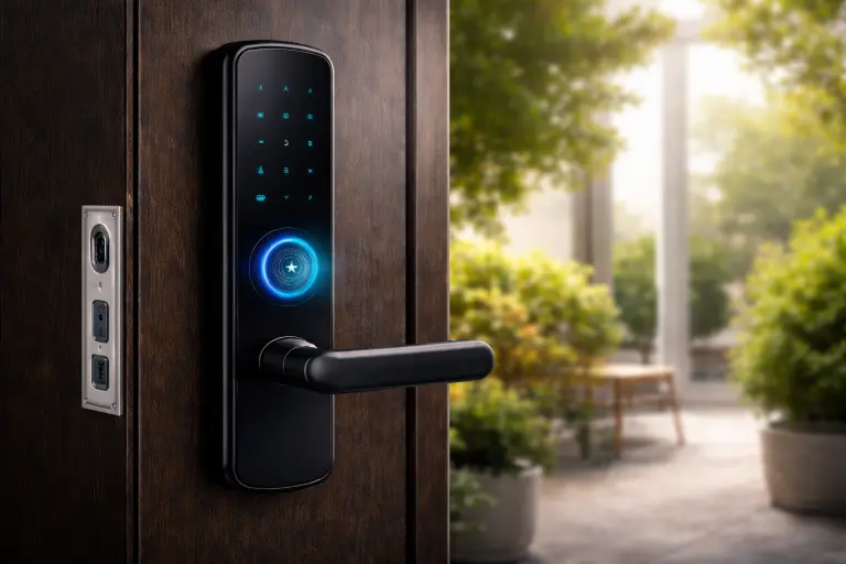 inteligentne drzwi, inteligentne drzwi wejściowe, automatyka drzwi, kontrola dostępu do domu, system kontroli dostępu smart home